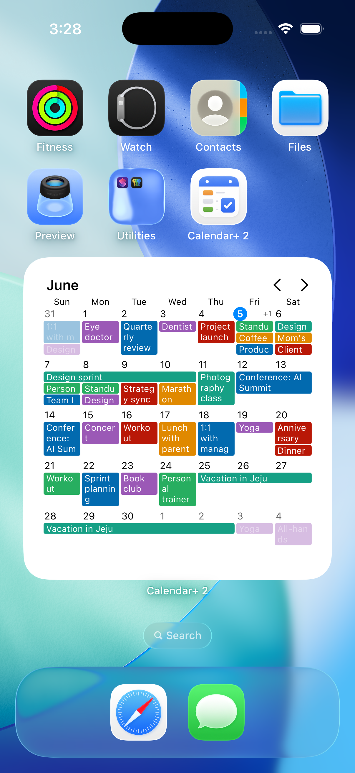 Home widget — see your month at a glance from the home screen