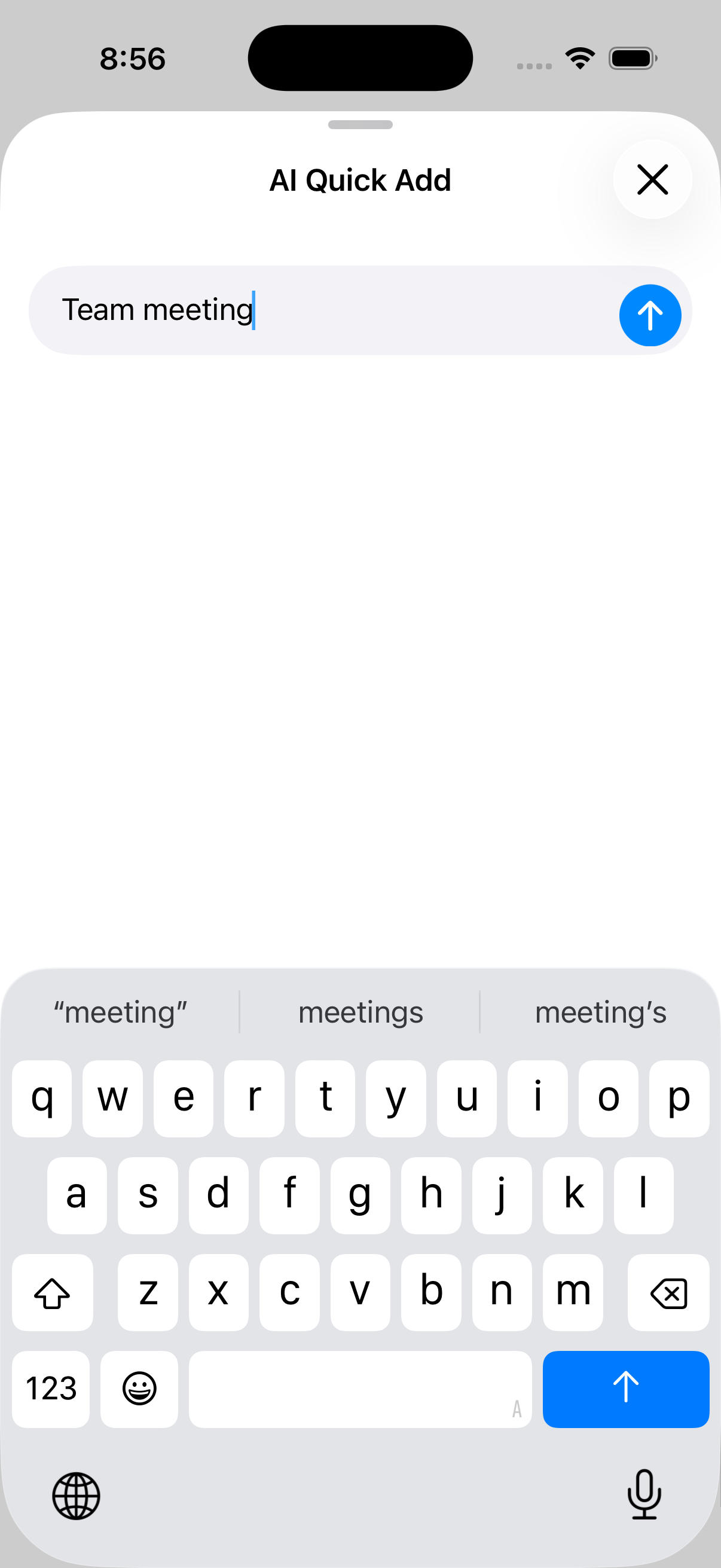 AI Quick Add — type events in natural language